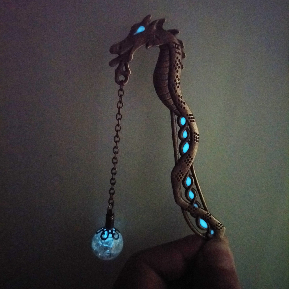 Title 9, Dragon Bookmark Luminous Glow In The Dark Necklace