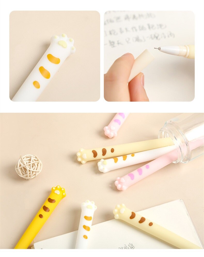 Cute Cat Paw Pens 4Pcs Set | Kawaii Style