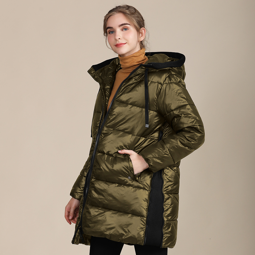 Title 11, Womens Padded Nylon Bright Hooded Winter Jacket