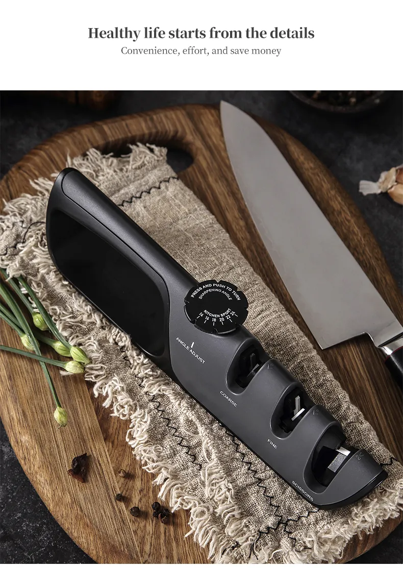 Whole Sale Three Stage Multi-function Tungsten Knives And Scissors Sharpener