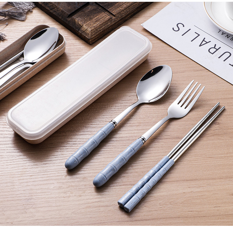 Title 12, Wheat Straw Stainless Steel Portable Cutlery Set