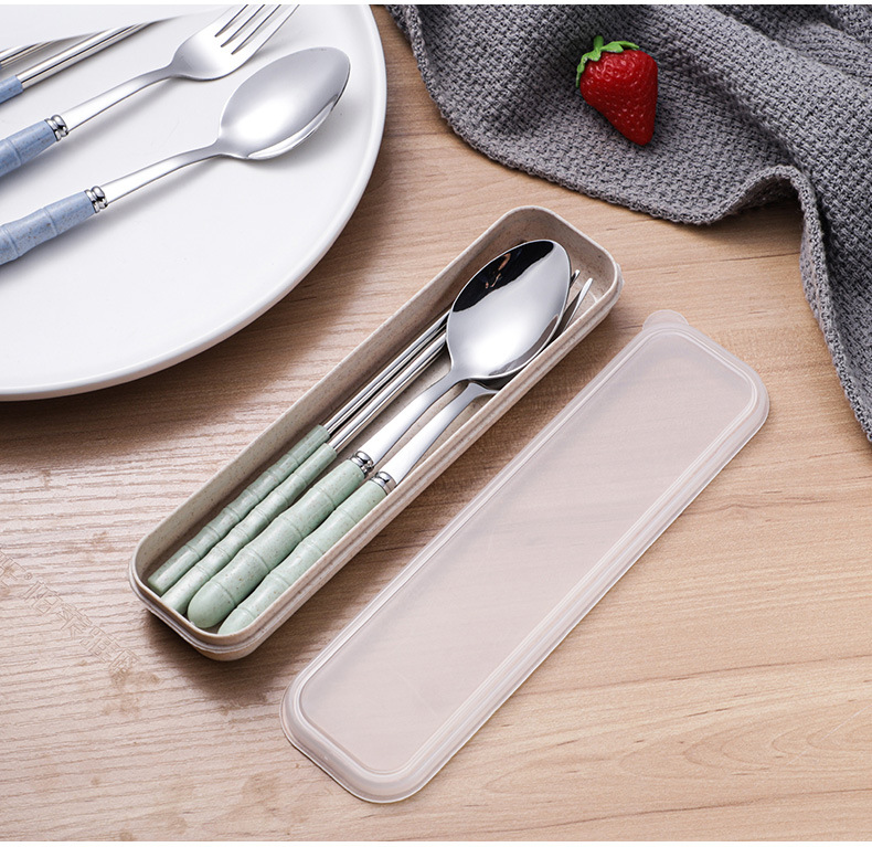 Title 13, Wheat Straw Stainless Steel Portable Cutlery Set