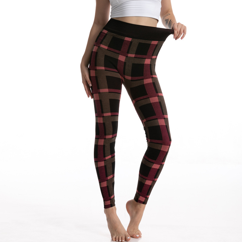 Title 2, Legging Jacquard Plaid Élégant et Extensible po...