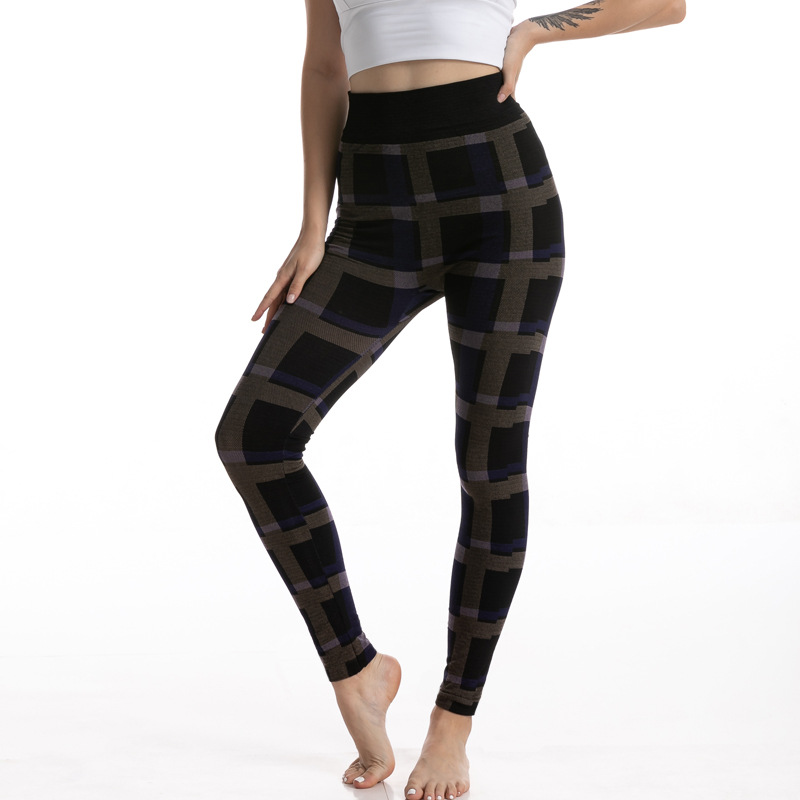 Title 8, Legging Jacquard Plaid Élégant et Extensible po...