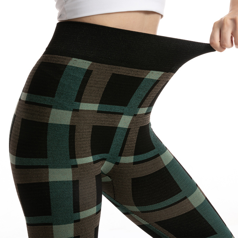 Title 13, Legging Jacquard Plaid Élégant et Extensible po...