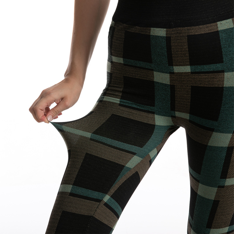 Title 14, Mallas Leggings Jacquard a Cuadros para Mujer, ...