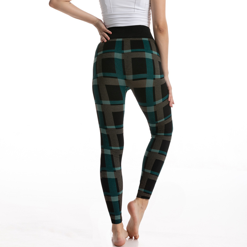 Title 15, Womens High Elastic Goddess Plaid Jacquard Leg...