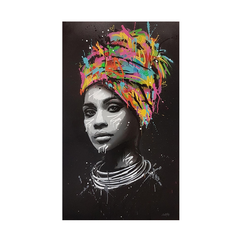 Title 5, Quadro su tela Donna africana con turbante – Ar...