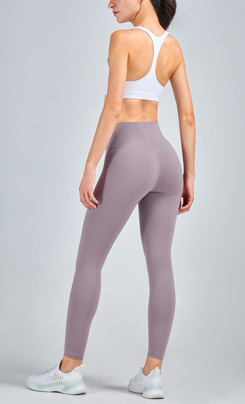 Title 7, Red High Waist Nude Peach Buttocks Yoga Pants f...