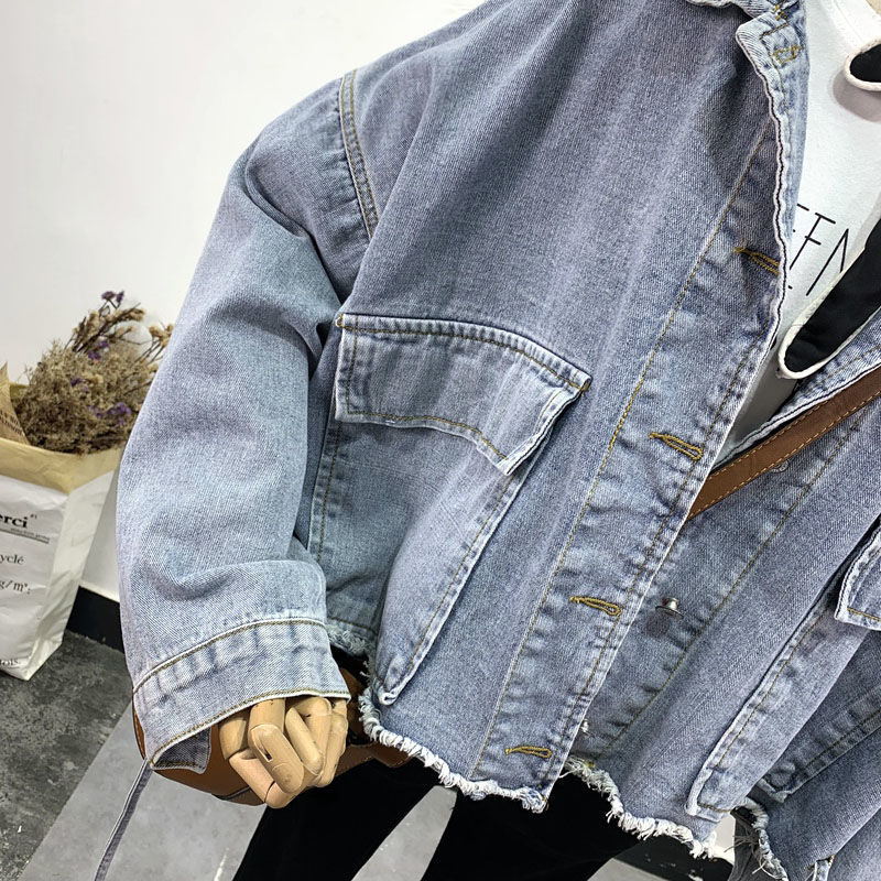 Title 12, BF Loose Short Frayed Large Pocket Jacket, offe...