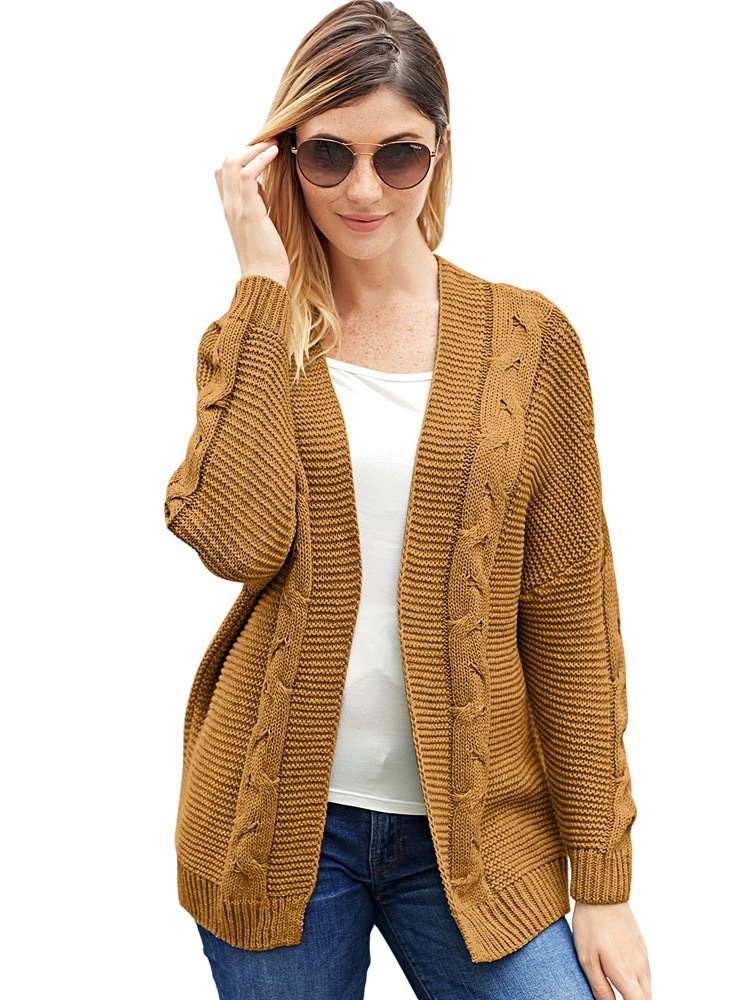 Title 6, Plus Size Ribbed Knit Bat Long Sleeve Cardigan,...