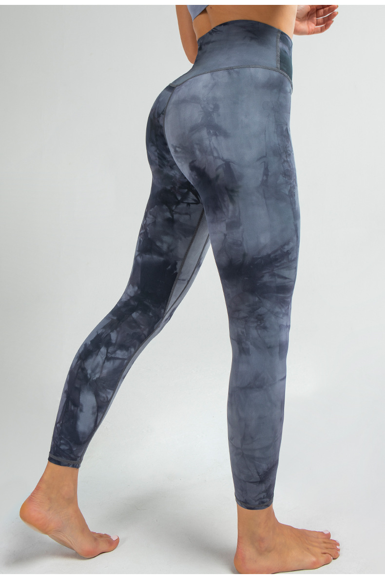 Title 1, Leggings yoga sportivi in nylon tie-dye, elasti...