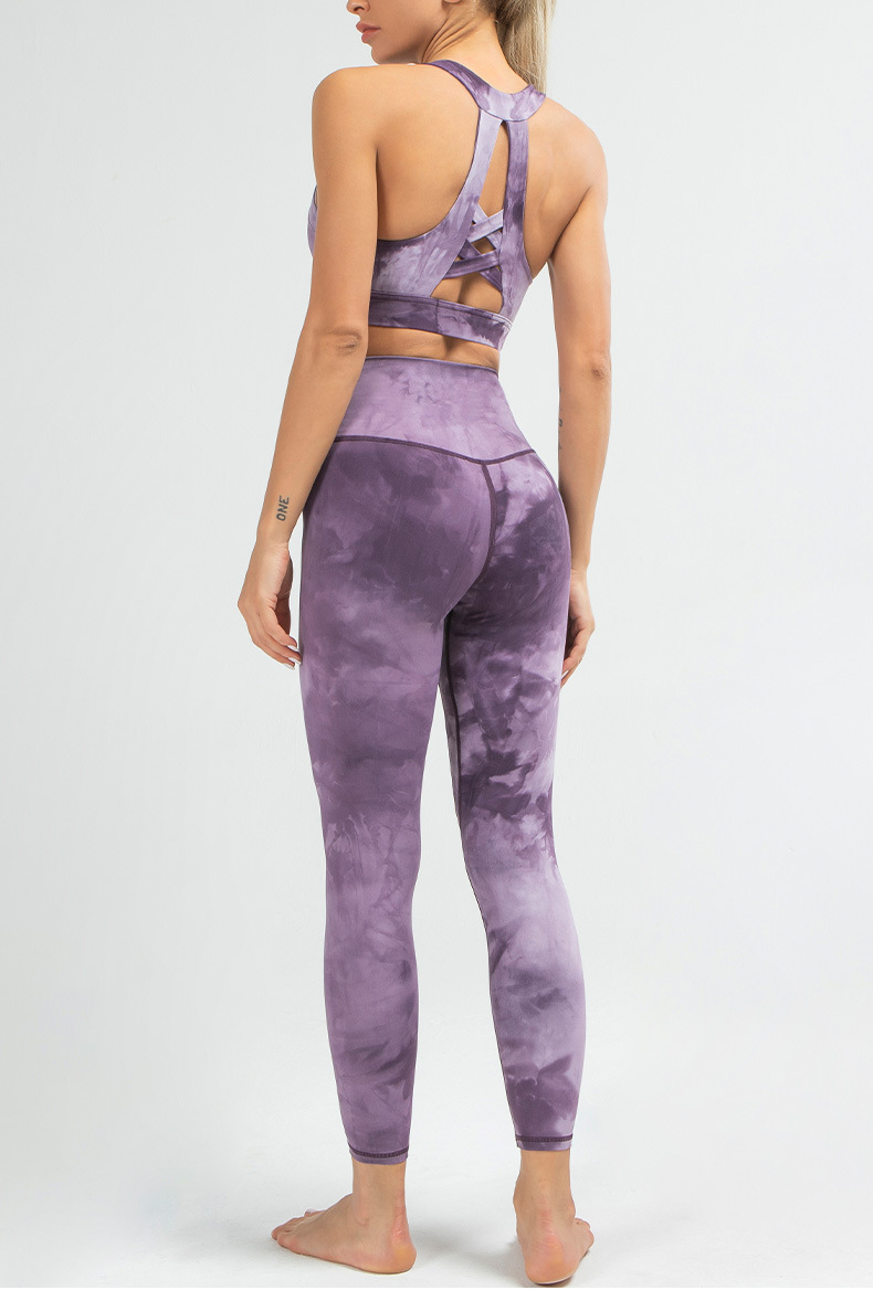 Title 3, Pantalon de yoga sport en nylon tie-dye pour fe...