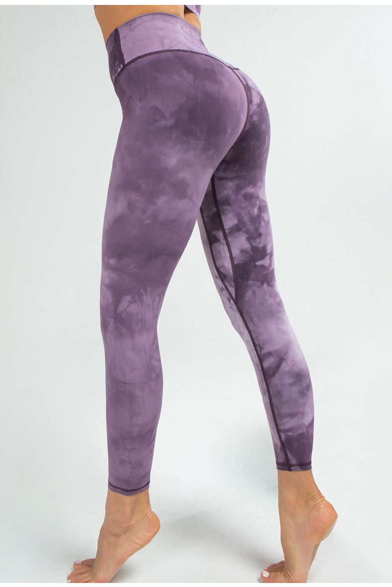 Title 4, Leggings yoga sportivi in nylon tie-dye, elasti...