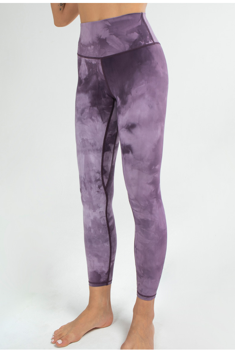 Title 5, Leggings yoga sportivi in nylon tie-dye, elasti...