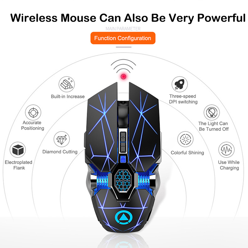 Usb Rechargeable Mechanical A7 Wireless Mouse Silent Mouse Wireless For Home Office Game