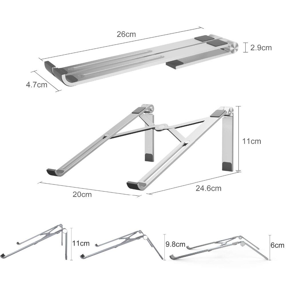 Title 5, Aluminum notebook stand, ergonomic and adjustab...