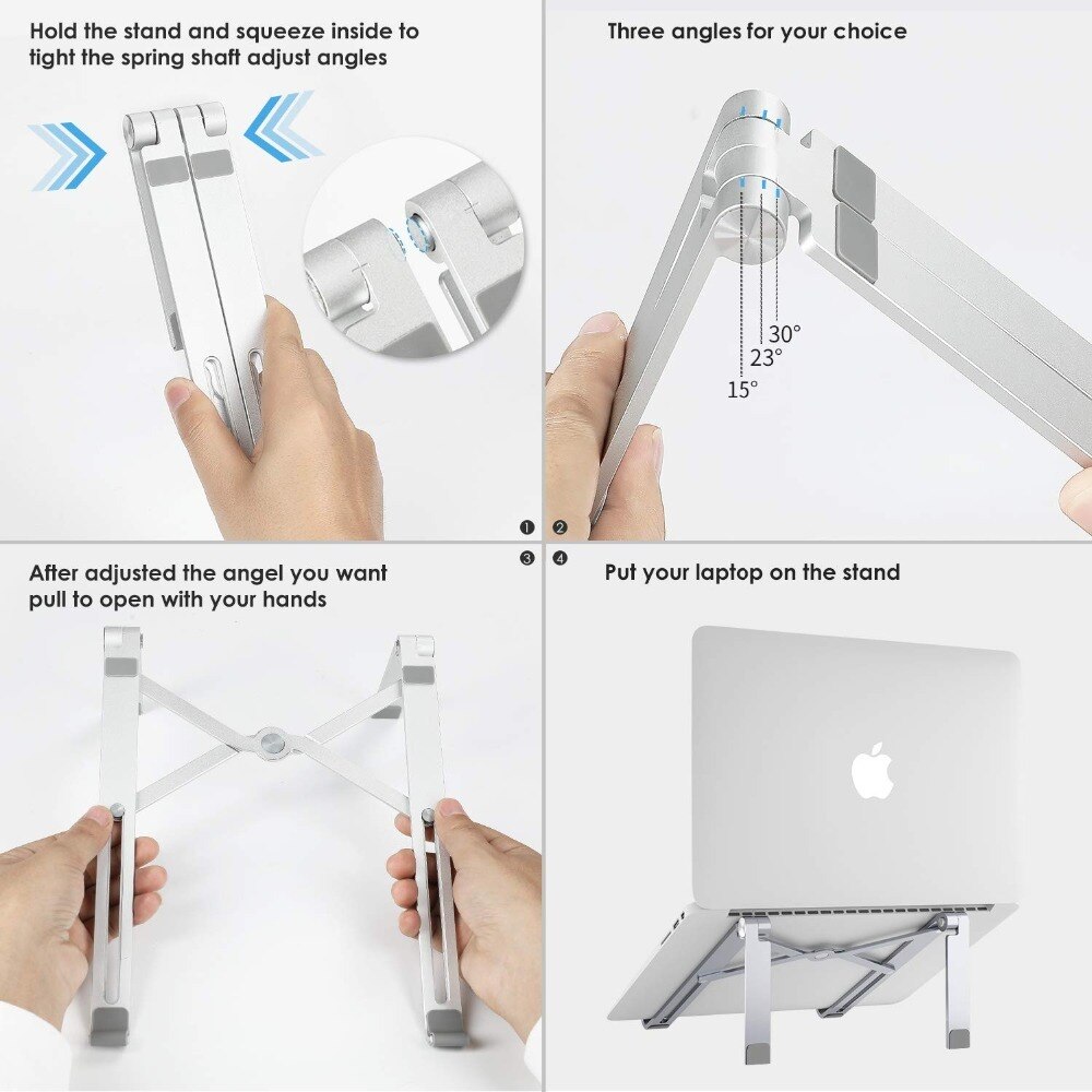 Title 6, Aluminum notebook stand, ergonomic and adjustab...