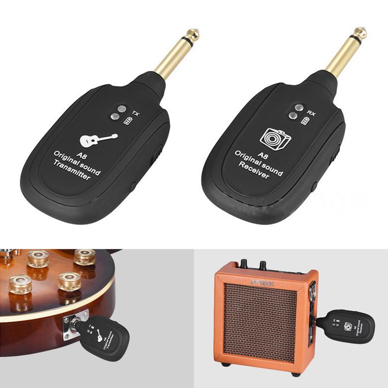 High Quality Black UHF Guitar Wireless System Transmitter And Receiver