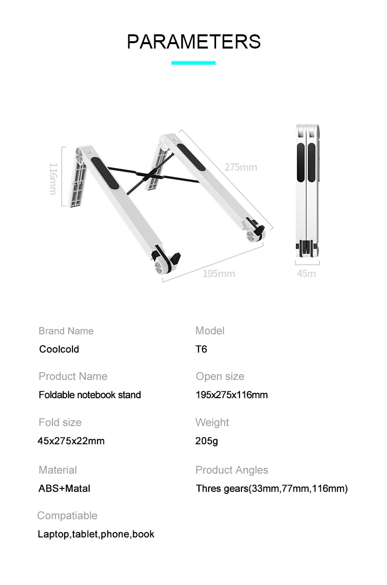 Title 11, Opvouwbare laptopstandaard – Verhoogt uw laptop...