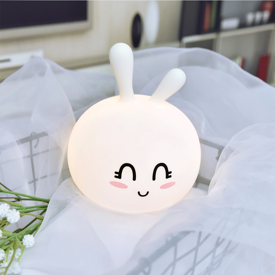 Title 8, Marshmallow Bunny LED Night Light, a soft and c...