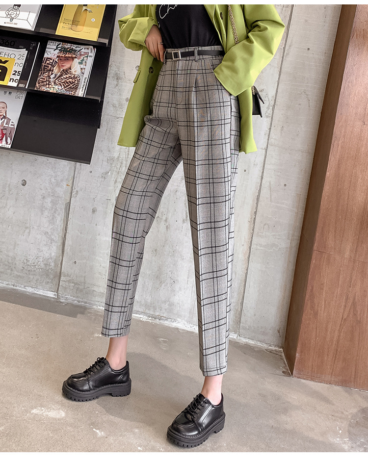 Title 22, Plaid Casual Pants Women Loose British Style Ni...