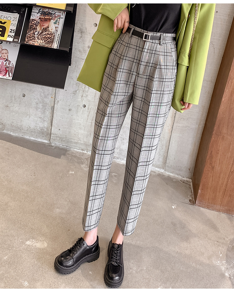 Title 23, Plaid Casual Pants Women Loose British Style Ni...