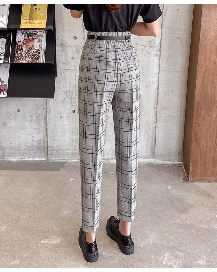 Title 26, Plaid Casual Pants Women Loose British Style Ni...