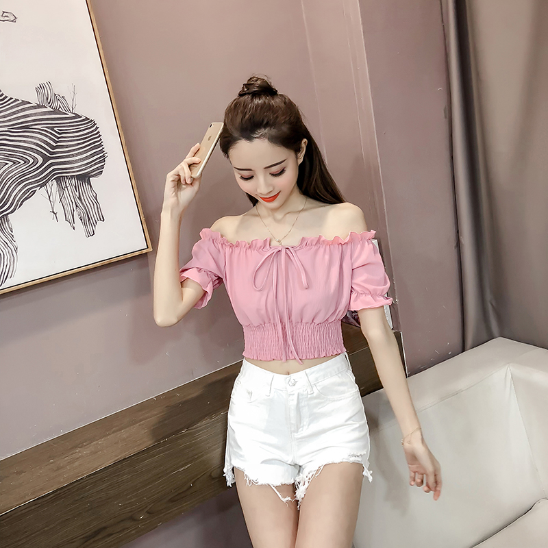 Title 4, Women High Waist Short One-line Neck Strapless ...