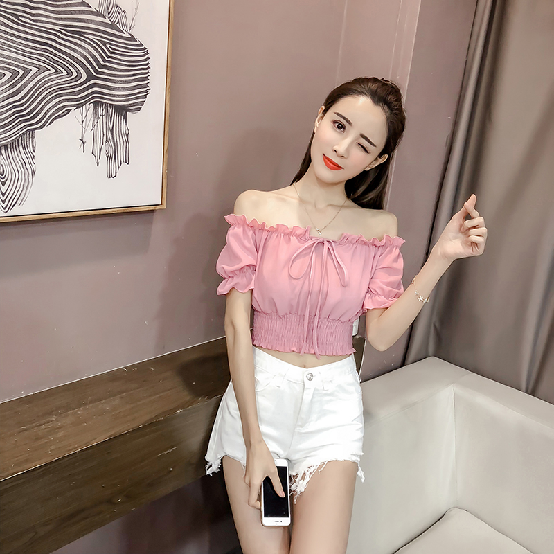 Title 6, Women High Waist Short One-line Neck Strapless ...