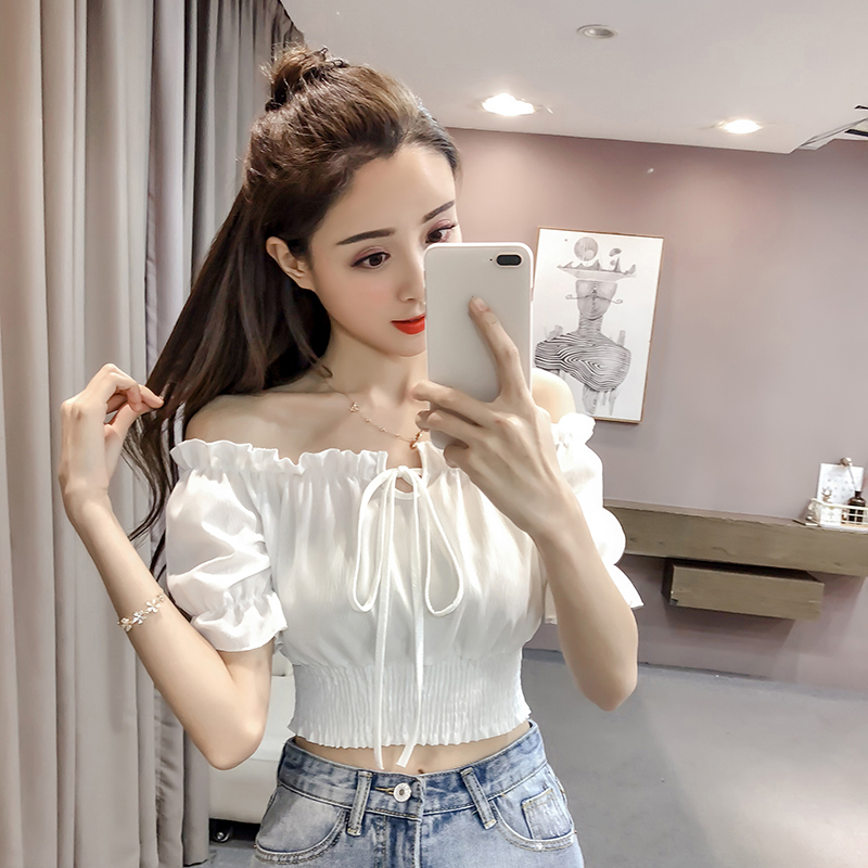 Title 14, Women High Waist Short One-line Neck Strapless ...