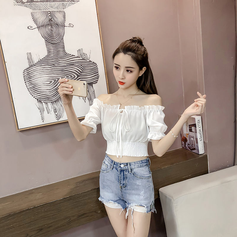 Title 20, Women High Waist Short One-line Neck Strapless ...