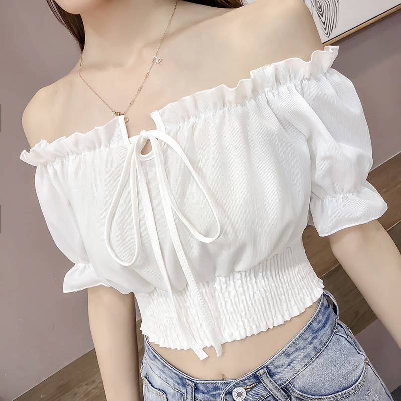 Title 24, Women High Waist Short One-line Neck Strapless ...