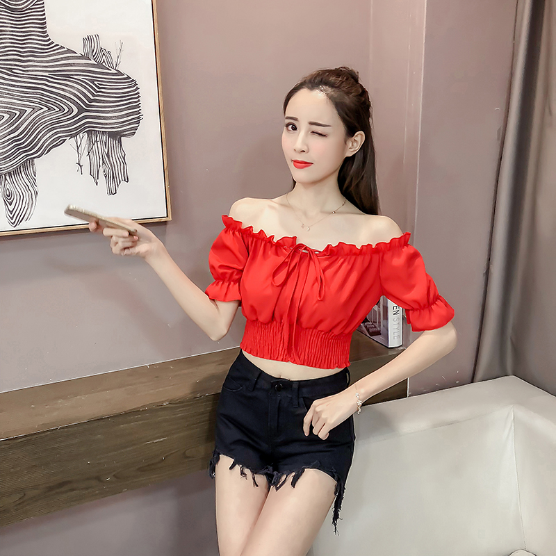 Title 30, Women High Waist Short One-line Neck Strapless ...