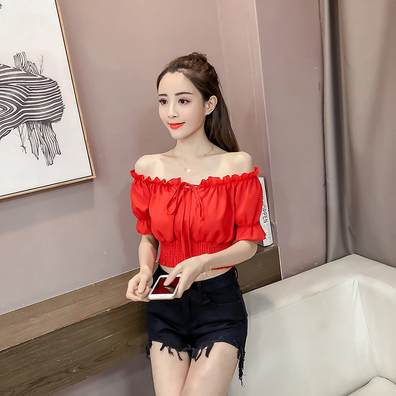 Title 33, Women High Waist Short One-line Neck Strapless ...