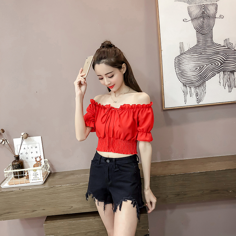 Title 38, Women High Waist Short One-line Neck Strapless ...