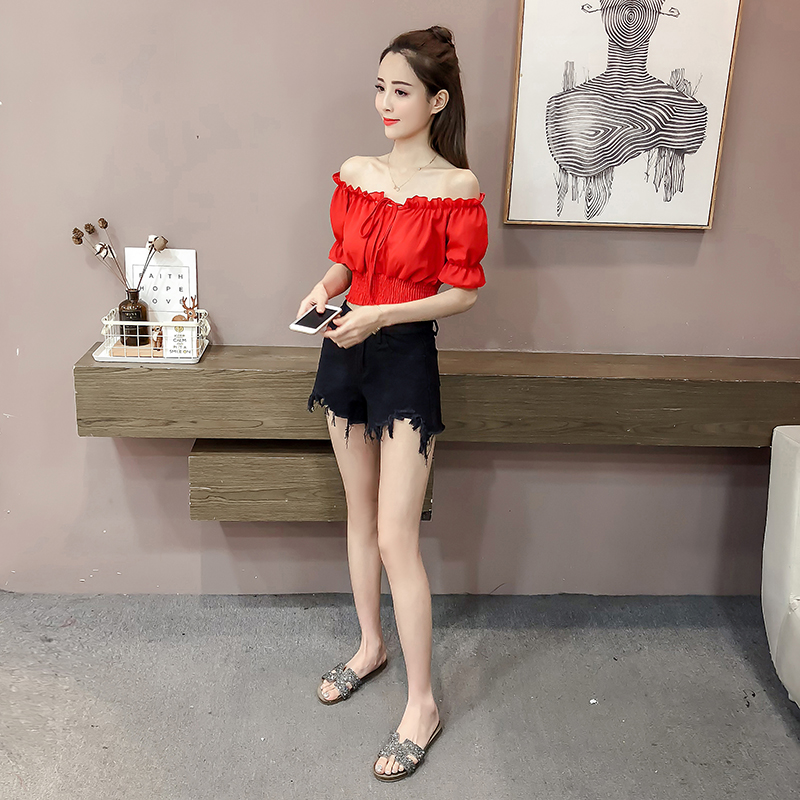 Title 40, Women High Waist Short One-line Neck Strapless ...