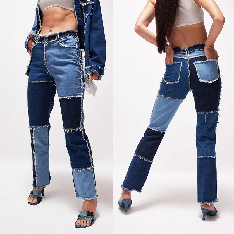 Title 7, Calça Jeans Wide Leg Feminina Cintura Alta Cost...