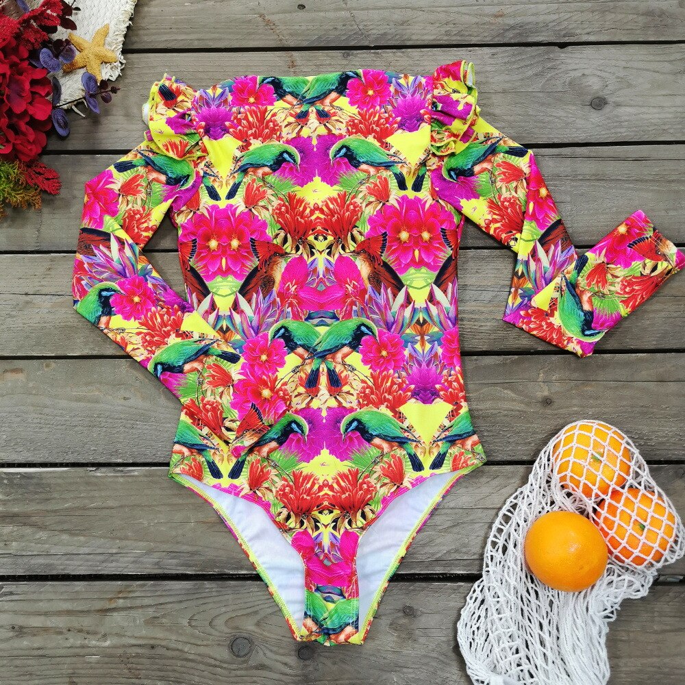 Title 12, Printed Wetsuit Long-sleeved Sunscreen Swimsuit