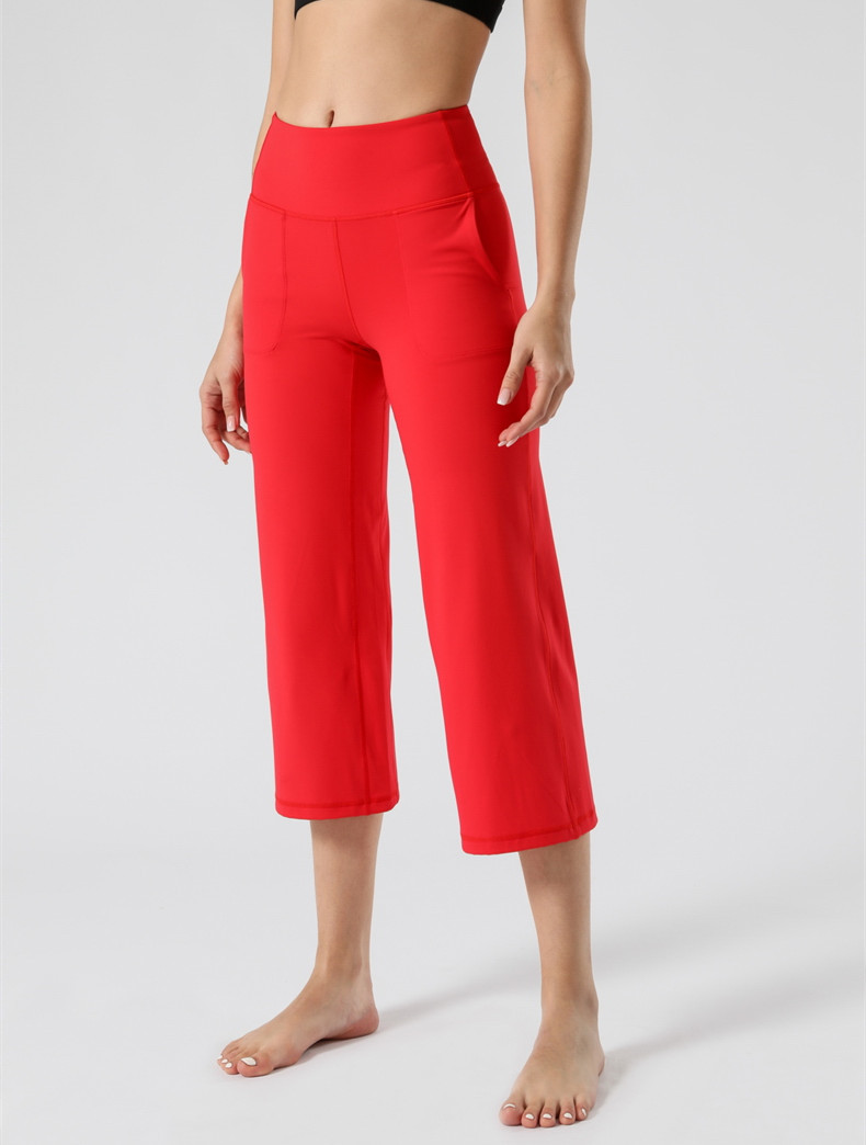 Title 2, Damen High-Waist Yoga-Hosen mit weitem Bein und...