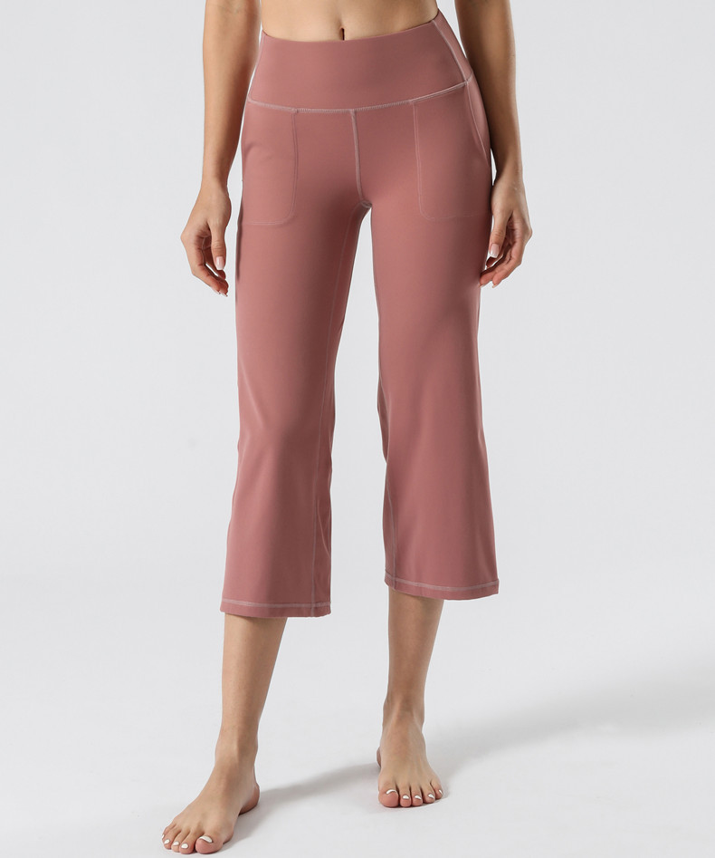 Title 10, Damen High-Waist Yoga-Hosen mit weitem Bein und...