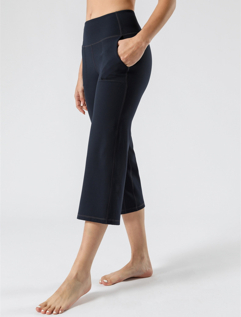 Title 15, Damen High-Waist Yoga-Hosen mit weitem Bein und...