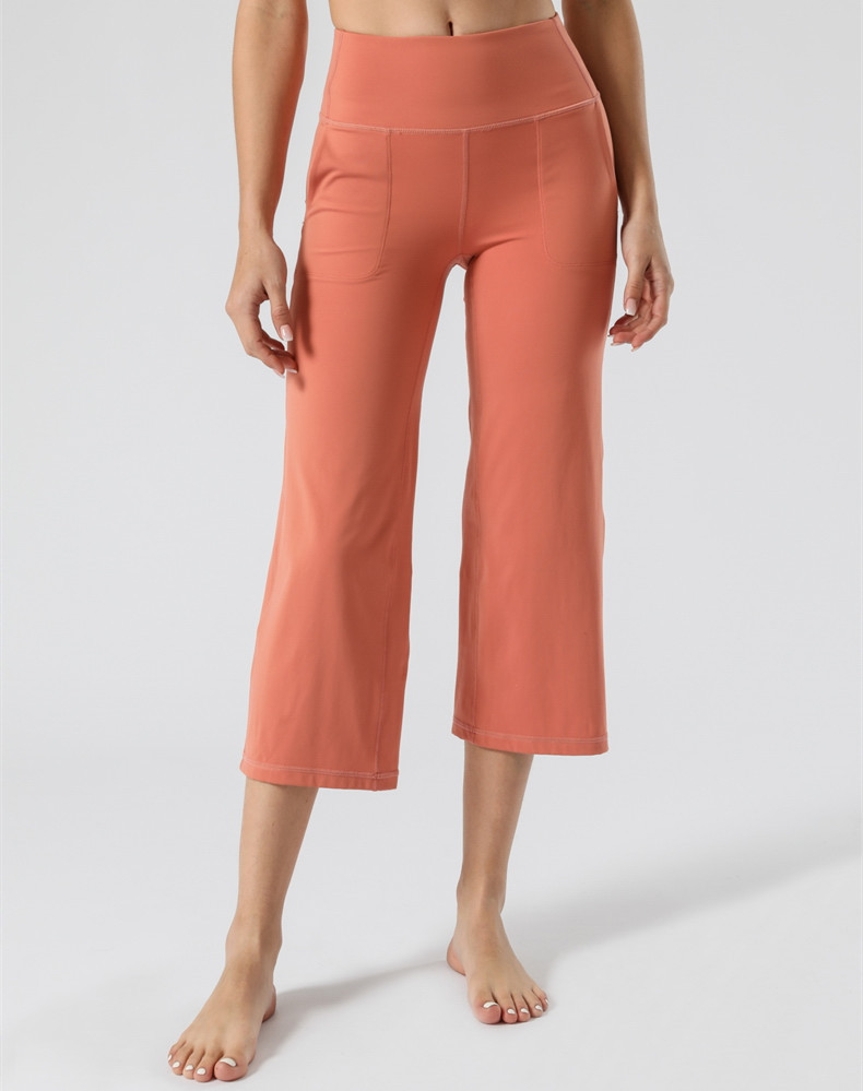 Title 18, Damen High-Waist Yoga-Hosen mit weitem Bein und...