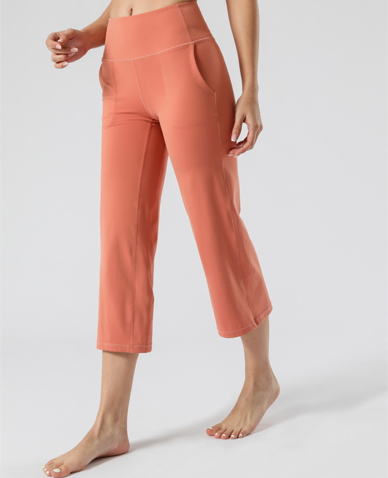 Title 19, Damen High-Waist Yoga-Hosen mit weitem Bein und...