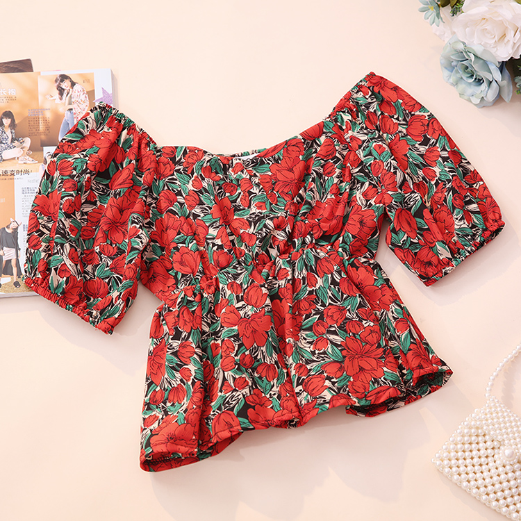 Title 13, Fashion Floral Doll New Waist Short Sleeve Shir...