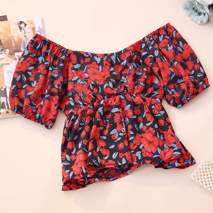 Title 19, Fashion Floral Doll New Waist Short Sleeve Shir...