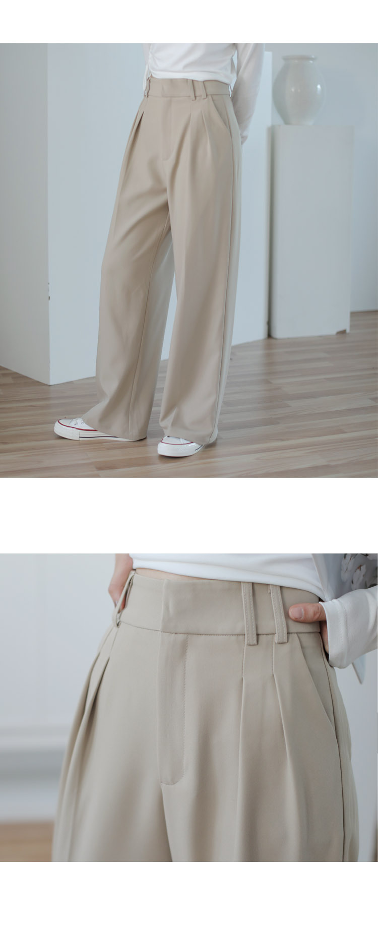 Title 2, High Waist Straight Suit Trousers, All-Match Ca...