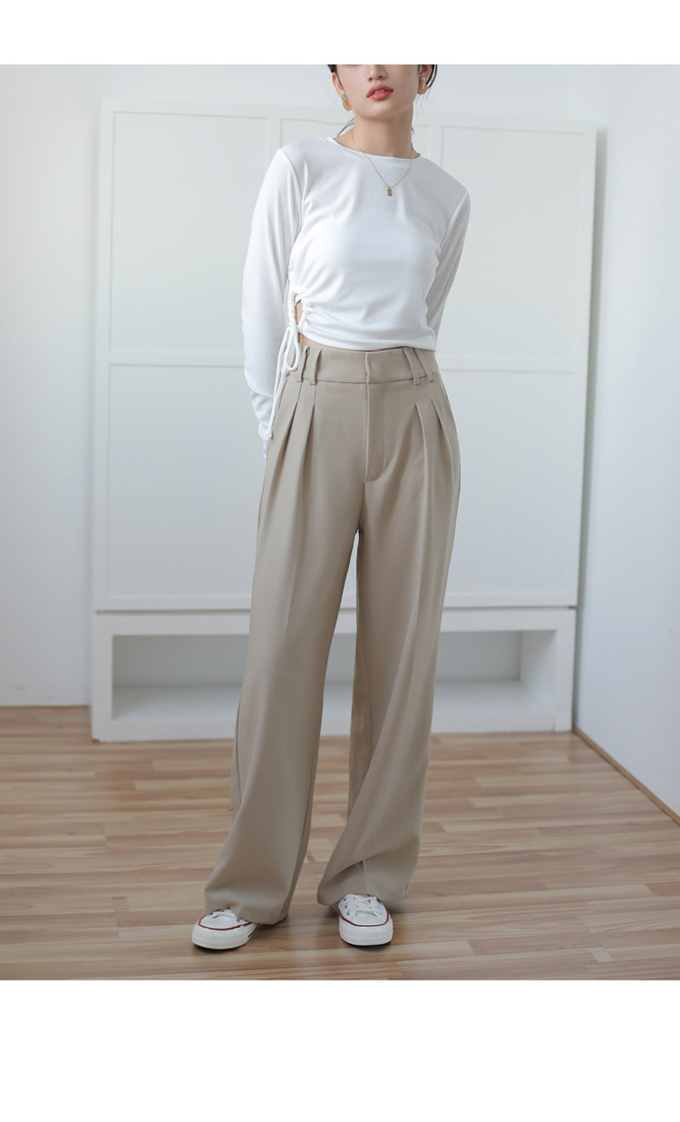 Title 5, High Waist Straight Suit Trousers, All-Match Ca...