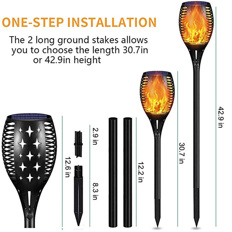 Title 6, Solar Torch Outdoor 96 LED Landscape Flood Ligh...