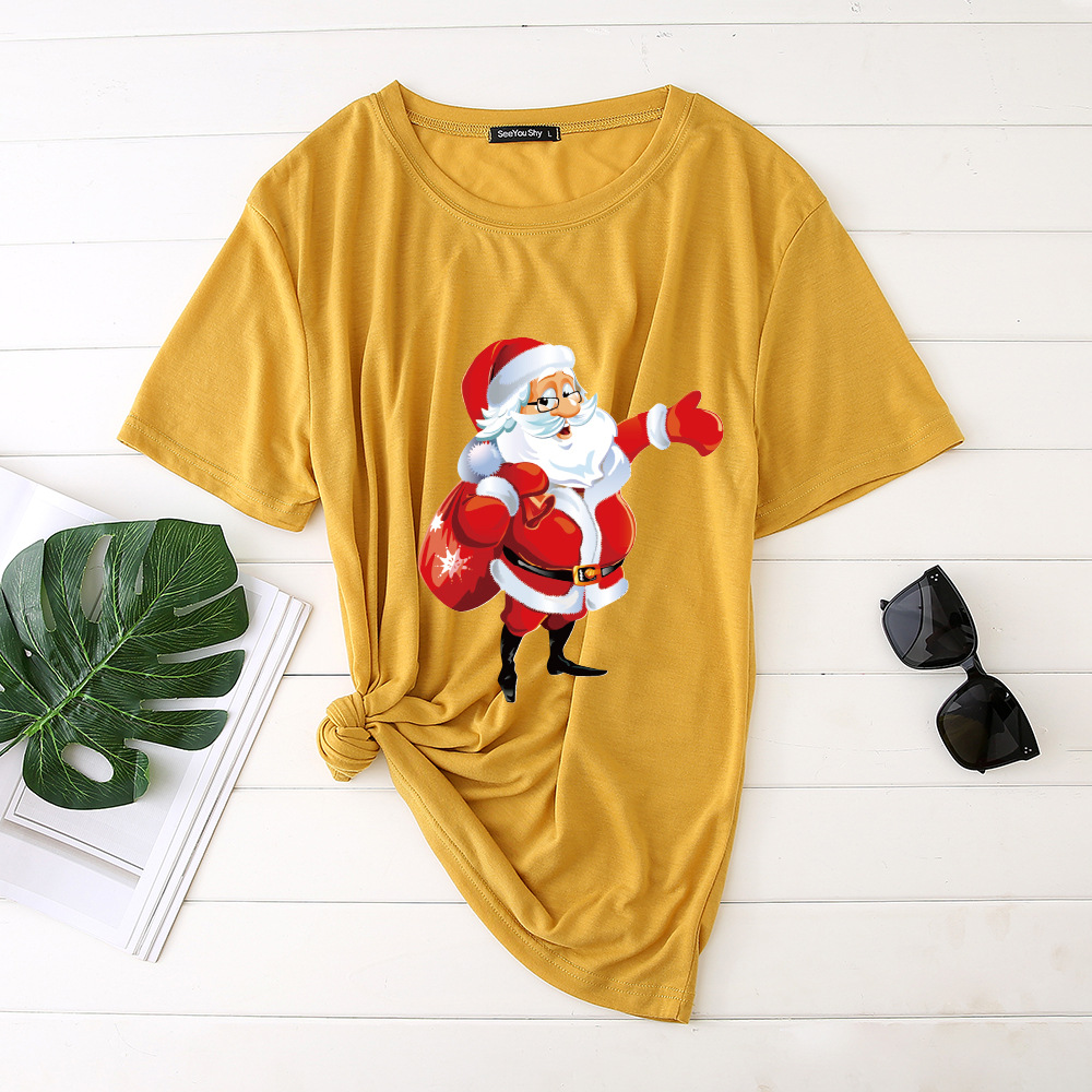 Title 10, Unisex Santa Printed Loose Round Neck T-Shirt C...